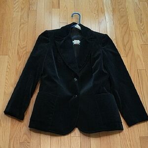 Vintage Black Velvet Women's Blazer Jacket Size 12